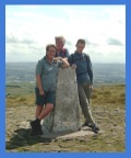 Anne, Barry and Greg at the Pendel Hill Trig Point .